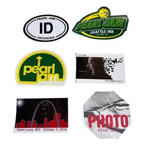MINT Lot of 6 Pearl Jam Stickers